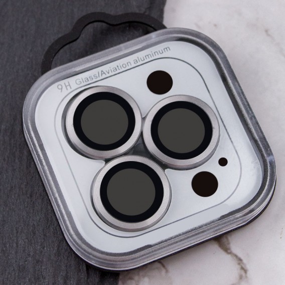 Защитное стекло Metal Classic на камеру (в упак.) для Apple iPhone 16 Pro (6.3") / 16 Pro Max (6.9"), Серый / Titanium Gray