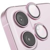 Захисне скло Metal Classic на камеру (в упак.) Apple iPhone 16 (6.1") / 16 Plus (6.7"), Рожевий / Pink
