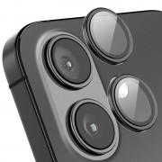 Защитное стекло Metal Classic на камеру (в упак.) для Apple iPhone 16 (6.1") / 16 Plus (6.7"), Черный / Black