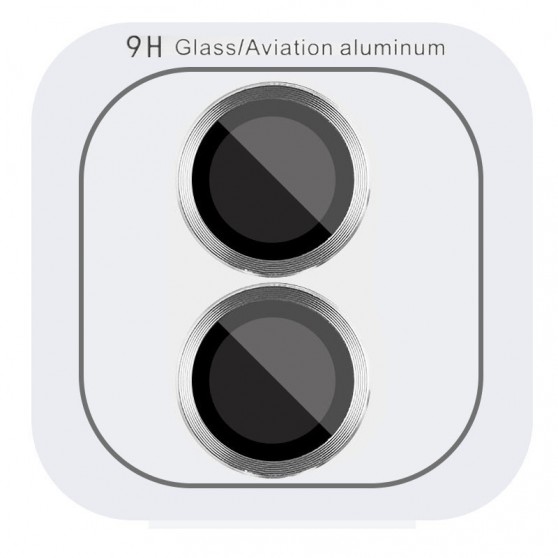 Защитное стекло Metal Classic на камеру (в упак.) для Apple iPhone 16 (6.1") / 16 Plus (6.7") Серебряный / Silver