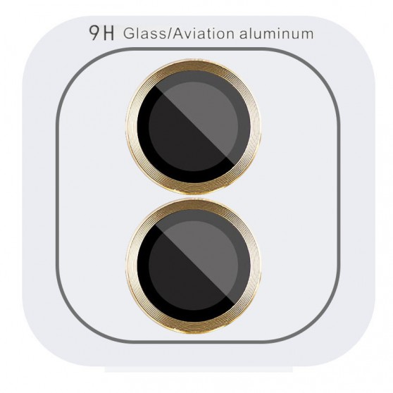 Защитное стекло Metal Classic на камеру (в упак.) для Apple iPhone 16 (6.1") / 16 Plus (6.7") Золотой / Gold