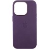 Кожаный чехол Leather Case (AAA) with MagSafe and Animation для Apple iPhone 16 Pro (6.3"), Dark Purple
