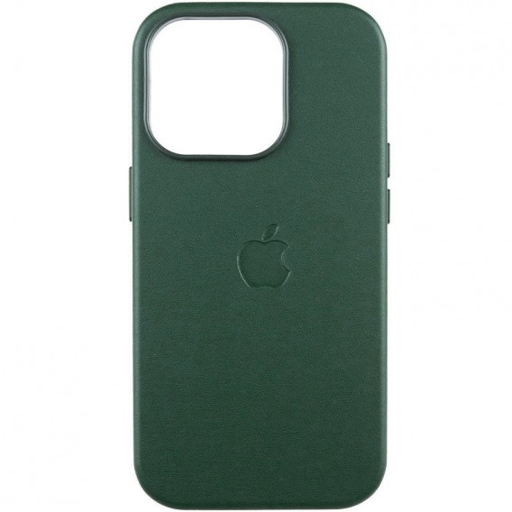 Кожаный чехол Leather Case (AAA) with MagSafe and Animation для Apple iPhone 16 Pro Max (6.9"), Green