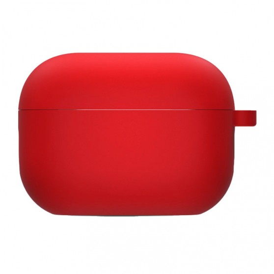Силиконовый футляр с микрофиброй для наушников Airpods 4 Красный / Red