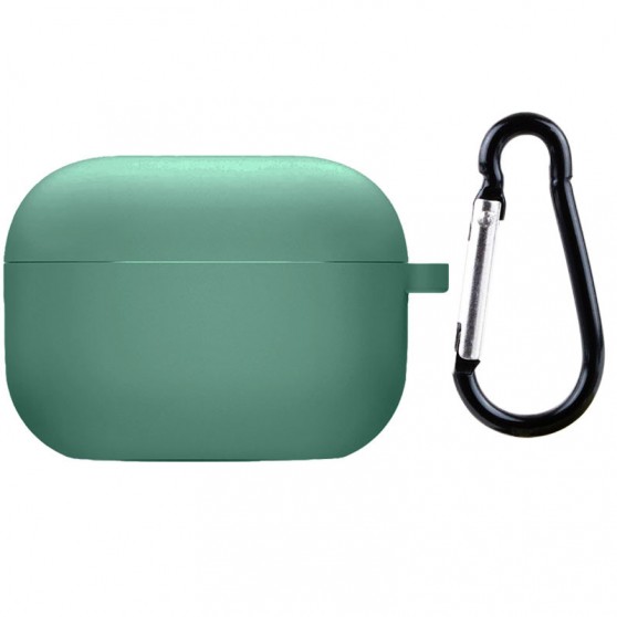 Силиконовый футляр с микрофиброй для наушников Airpods 4 Зеленый / Pine Needle
