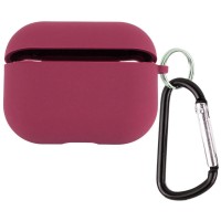 Силиконовый футляр с микрофиброй для наушников Airpods 4 Бордовый / Plum