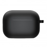 Силиконовый футляр с микрофиброй для наушников Airpods 4 Черный / Black