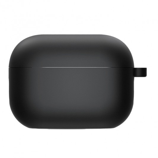 Силиконовый футляр с микрофиброй для наушников Airpods 4 Черный / Black