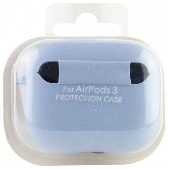 Силиконовый футляр с микрофиброй для наушников Airpods 4, Голубой / Lilac Blue