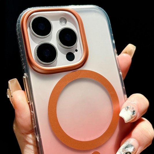 Чехол TPU+PC Shadow with MagSafe для Apple iPhone 16 Pro (6.3") Rose Gold - изображение 1