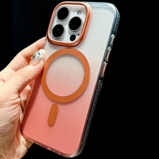 Чехол TPU+PC Shadow with MagSafe для Apple iPhone 16 Pro (6.3") Rose Gold - изображение 3