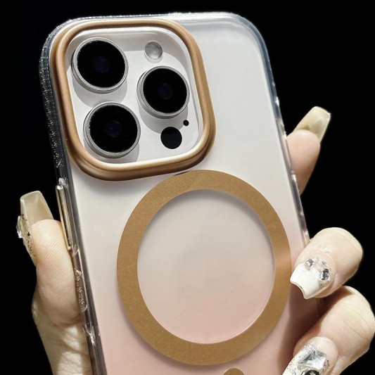 Чохол TPU+PC Shadow with MagSafe для Apple iPhone 16 Pro (6.3") Quicksand gold - зображення 2 