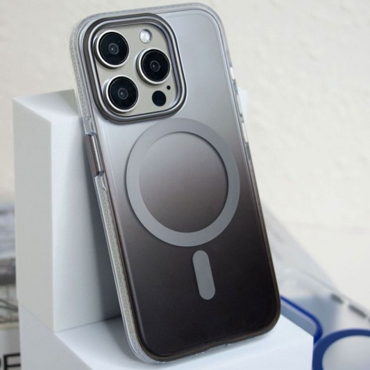 Чохол TPU+PC Shadow with MagSafe для Apple iPhone 14 Pro (6.1") Gray - зображення 5 