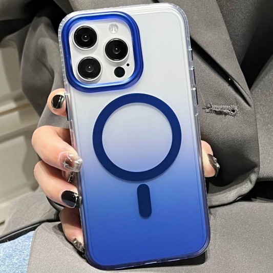 Чехол TPU+PC Shadow with MagSafe для Apple iPhone 14 Pro Max (6.7") Blue - изображение 1