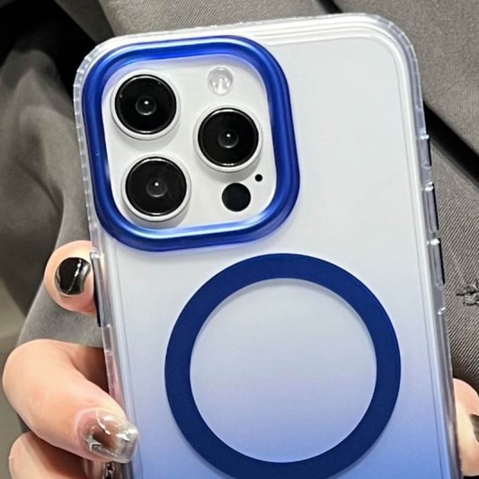 Чехол TPU+PC Shadow with MagSafe для Apple iPhone 14 Pro Max (6.7") Blue - изображение 2