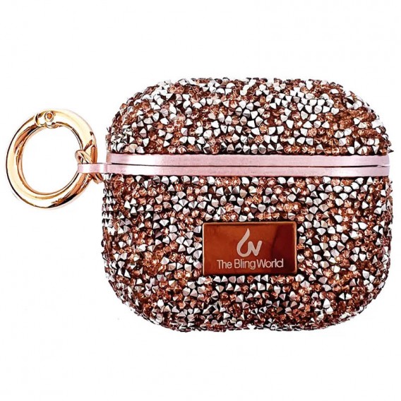 TPU чохол Bling World Rock Diamond для навушників AirPods 4, Рожевий