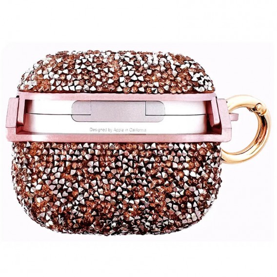 TPU чохол Bling World Rock Diamond для навушників AirPods 4, Рожевий