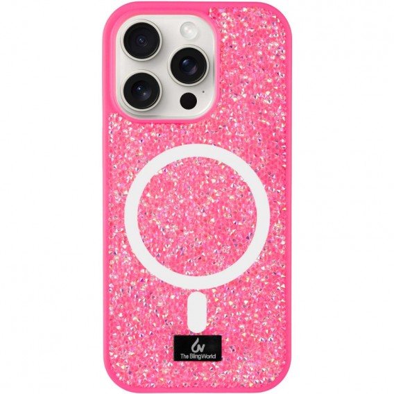 TPU чехол Bling World Rock Diamond with MagSafe для Apple iPhone 16 Pro (6.3"), Rose
