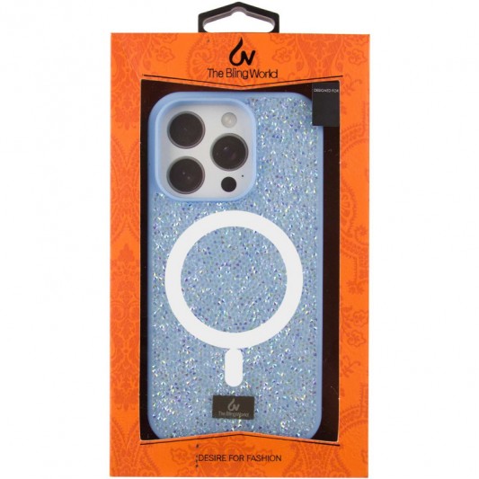 TPU чохол Bling World Rock Diamond with MagSafe для Apple iPhone 16 Pro (6.3"), Light blue - зображення 2 