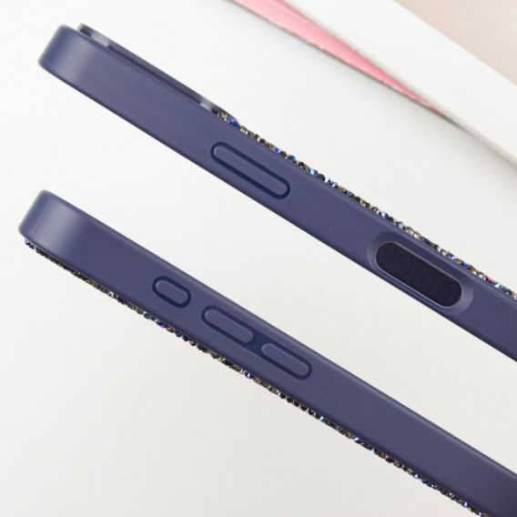 TPU чехол Bling World Rock Diamond with MagSafe для Apple iPhone 16 Pro (6.3"), Navy Blue
