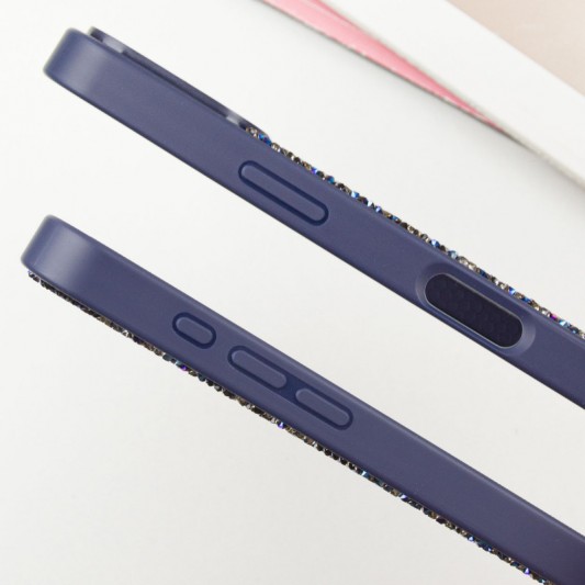 TPU чехол Bling World Rock Diamond with MagSafe для Apple iPhone 16 (6.1") Navy Blue - изображение 1