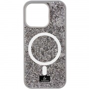 TPU чехол Bling World Rock Diamond with MagSafe для Apple iPhone 16 (6.1") Grey