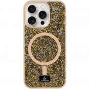 TPU чехол Bling World Rock Diamond with MagSafe для Apple iPhone 15 Pro Max (6.7") Gold