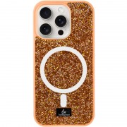 TPU чехол Bling World Rock Diamond with MagSafe для Apple iPhone 15 Pro Max (6.7") Sunset Gold