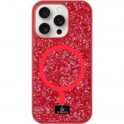 TPU чохол Bling World Rock Diamond with MagSafe для Apple iPhone 15 Pro (6.1") Red