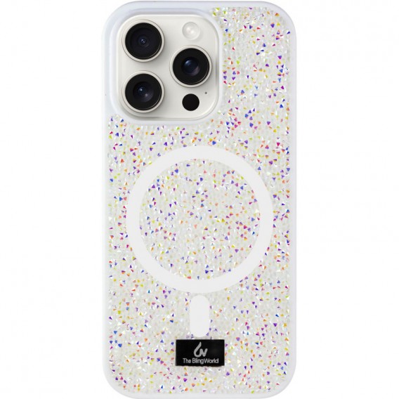TPU чехол Bling World Rock Diamond with MagSafe для Apple iPhone 13 Pro (6.1"), White