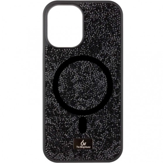 TPU чохол Bling World Rock Diamond with MagSafe для Apple iPhone 12 Pro/12 (6.1"), Black