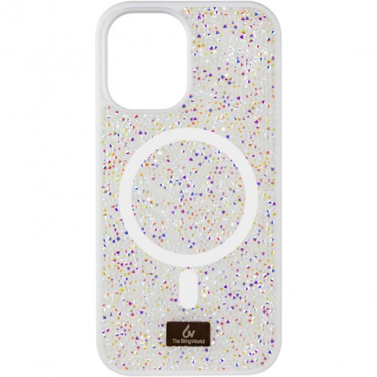 TPU чехол Bling World Rock Diamond with MagSafe для Apple iPhone 11 (6.1") White
