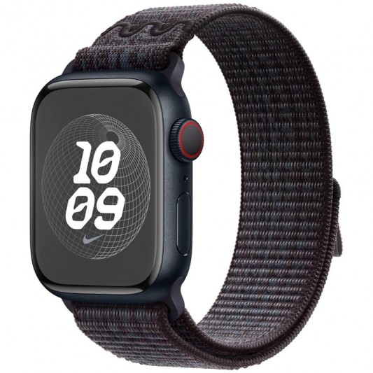 Ремешок Nike Sport Loop для Apple Watch 38/40/41/42mm(ser.10) Black/Blue - изображение 1