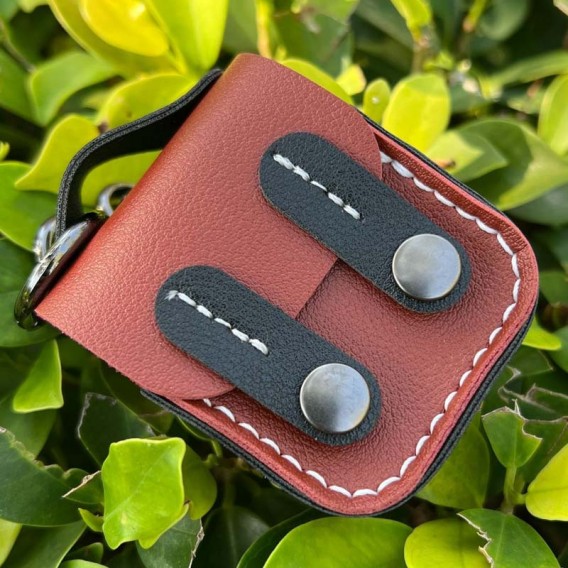 Кожаный футляр Briefcase для наушников AirPods 1/2, Brown / Black