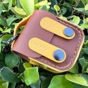 Кожаный футляр Briefcase для наушников AirPods 1/2, Brown / Yellow