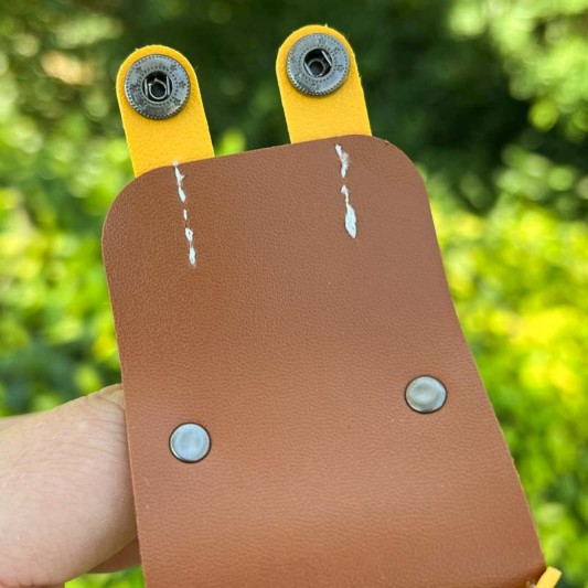 Кожаный футляр Briefcase для наушников AirPods 1/2 Brown / Yellow - изображение 4