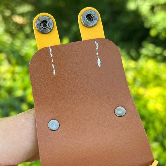 Шкіряний футляр Briefcase для навушників AirPods 1/2, Brown / Yellow