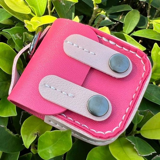 Шкіряний футляр Briefcase для навушників AirPods 1/2 Pink - зображення 1 