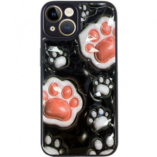 TPU+PC чехол Prisma Plushie для Apple iPhone 14 (6.1") Paws - изображение 1