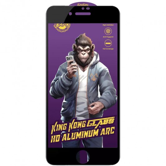Защитное стекло 5D Anti-static Purple (тех.пак) для Apple iPhone 7 / 8 / SE (2020) (4.7") Черный