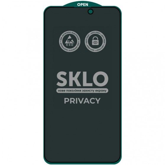 Защитное стекло SKLO 5D Privacy (тех.пак) для Apple iPhone 15 Pro (6.1") Черный