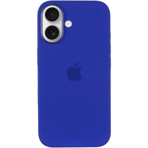Чохол Silicone case (AAA) with Magsafe and Animation (button) для Apple iPhone 16 (6.1") Ultramarine
