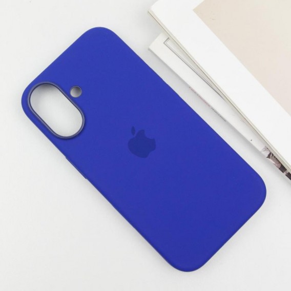 Чохол Silicone case (AAA) with Magsafe and Animation (button) для Apple iPhone 16 (6.1") Ultramarine