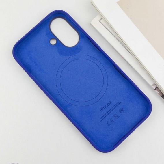 Чохол Silicone case (AAA) with Magsafe and Animation (button) для Apple iPhone 16 (6.1") Ultramarine