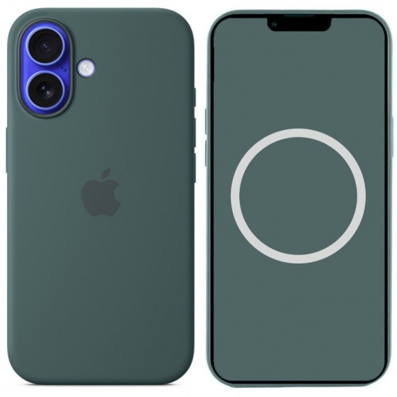 Чохол Silicone case (AAA) with Magsafe and Animation (button) для Apple iPhone 16 (6.1"), Lake Green