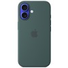 Чехол Silicone case (AAA) with Magsafe and Animation (button) для Apple iPhone 16 (6.1"), Lake Green