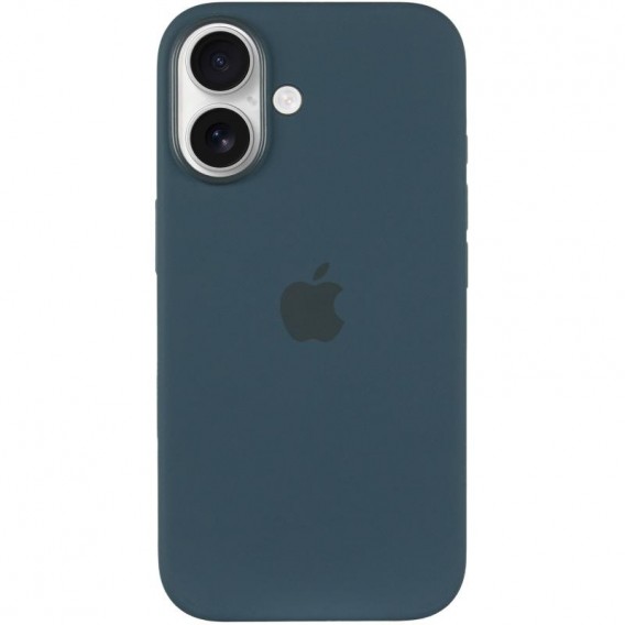 Чохол Silicone case (AAA) with Magsafe and Animation (button) для Apple iPhone 16 (6.1") Lake Green