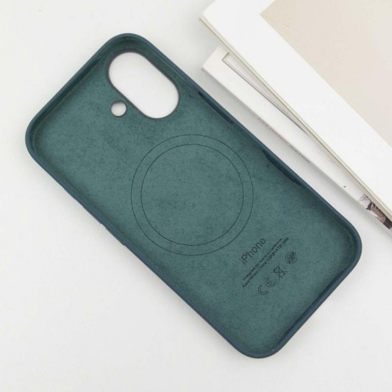 Чохол Silicone case (AAA) with Magsafe and Animation (button) для Apple iPhone 16 (6.1") Lake Green