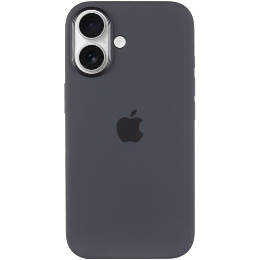 Чохол Silicone case (AAA) with Magsafe and Animation (button) для Apple iPhone 16 (6.1") Black - зображення 1 