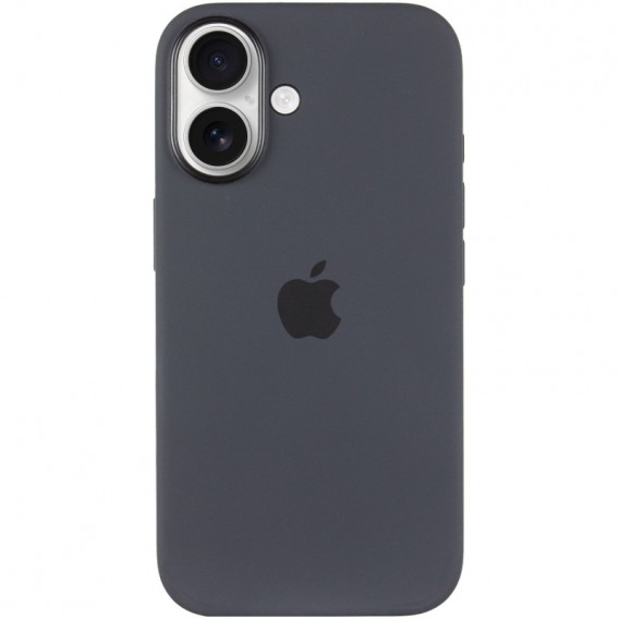 Чохол Silicone case (AAA) with Magsafe and Animation (button) для Apple iPhone 16 (6.1"), Black
